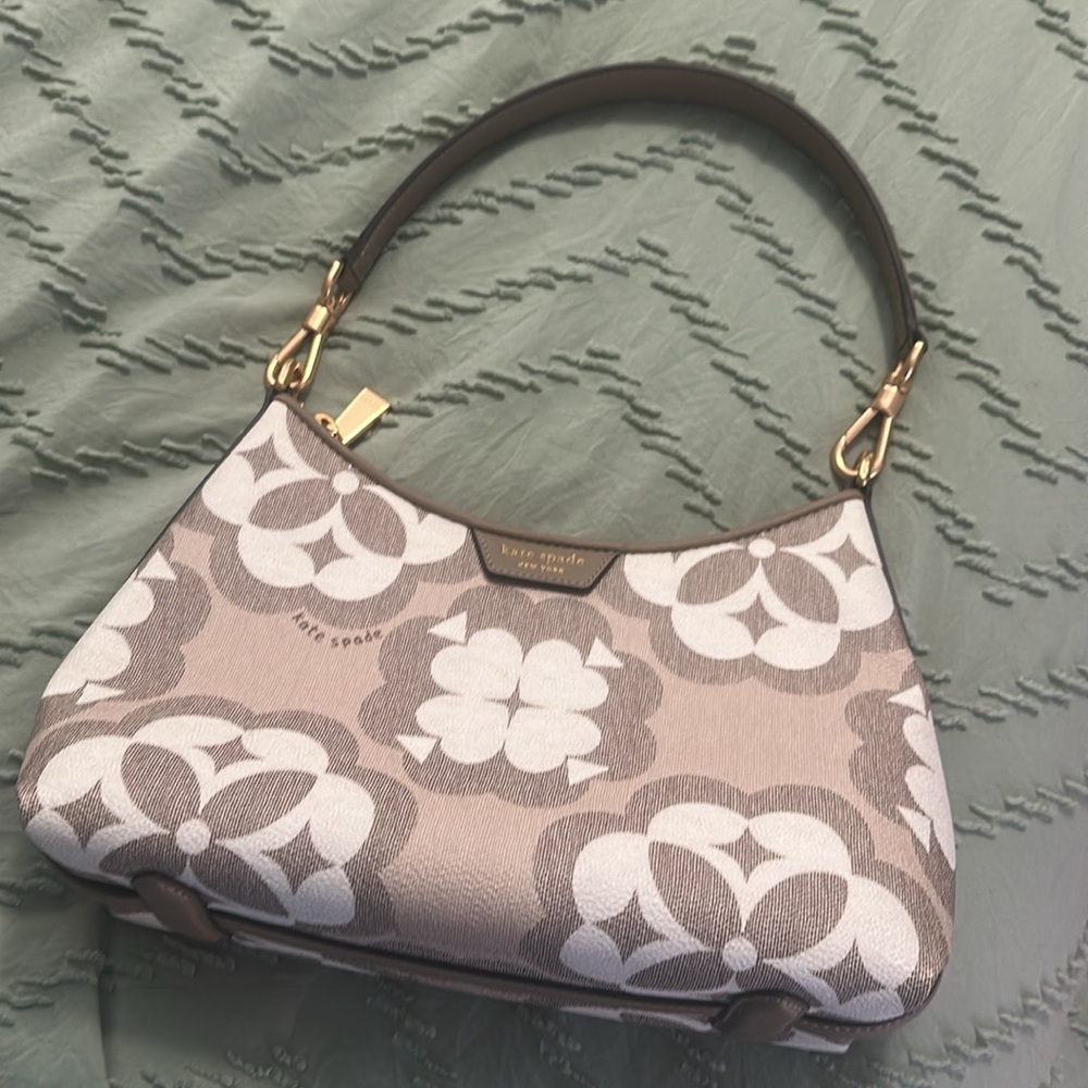 NWT, KATE SPADE REECE CONVERTIBLE SHOULDER BAG, NATURAL MULTI COLOR